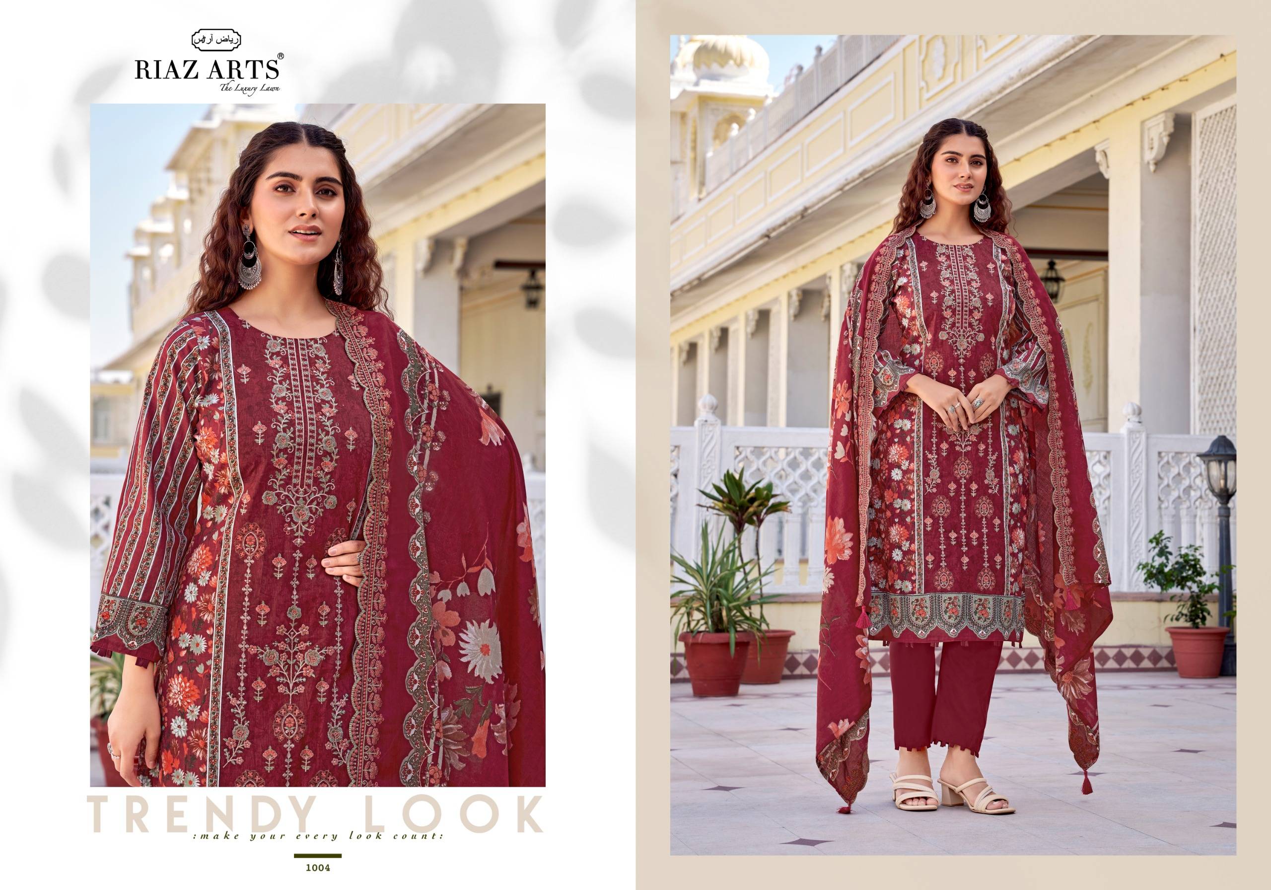 ABU REHAN-2 BY RIAZ ARTS 1001 To 1006 Series Pakistani Suits Ethnic Wear Pure Cotton Dresses At Wholesale